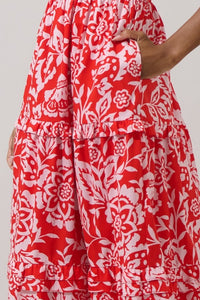 Red Floral Maxi Dress