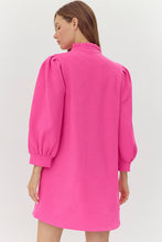 Load image into Gallery viewer, Hot Pink Textured Long Sleeve Dress