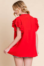 Load image into Gallery viewer, GAME DAY RUFFLE SLEEVE TOP (3 colors)