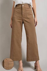 Brown Wide Leg Pocket Pants