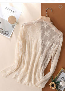 Sheer Lace Long Sleeve Top