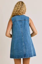 Load image into Gallery viewer, BUTTON DOWN DENIM MINI DRESS