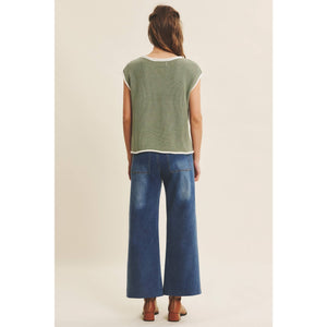 Wide Leg Pintuck Jeans