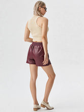 Load image into Gallery viewer, Maroon Faux Leather Shorts
