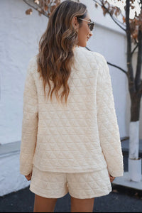 The Zoe Ivory Quilted Set