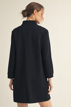 Load image into Gallery viewer, Black Long Sleeve Shift Dress