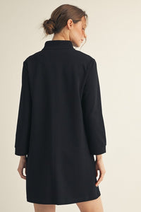Black Long Sleeve Shift Dress