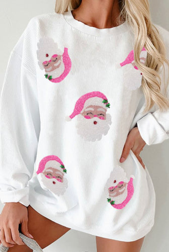 Pink Sequin Santa Sweatshirt