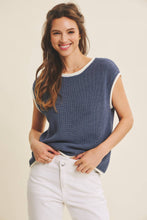 Load image into Gallery viewer, Navy Contrast Sweater Vest