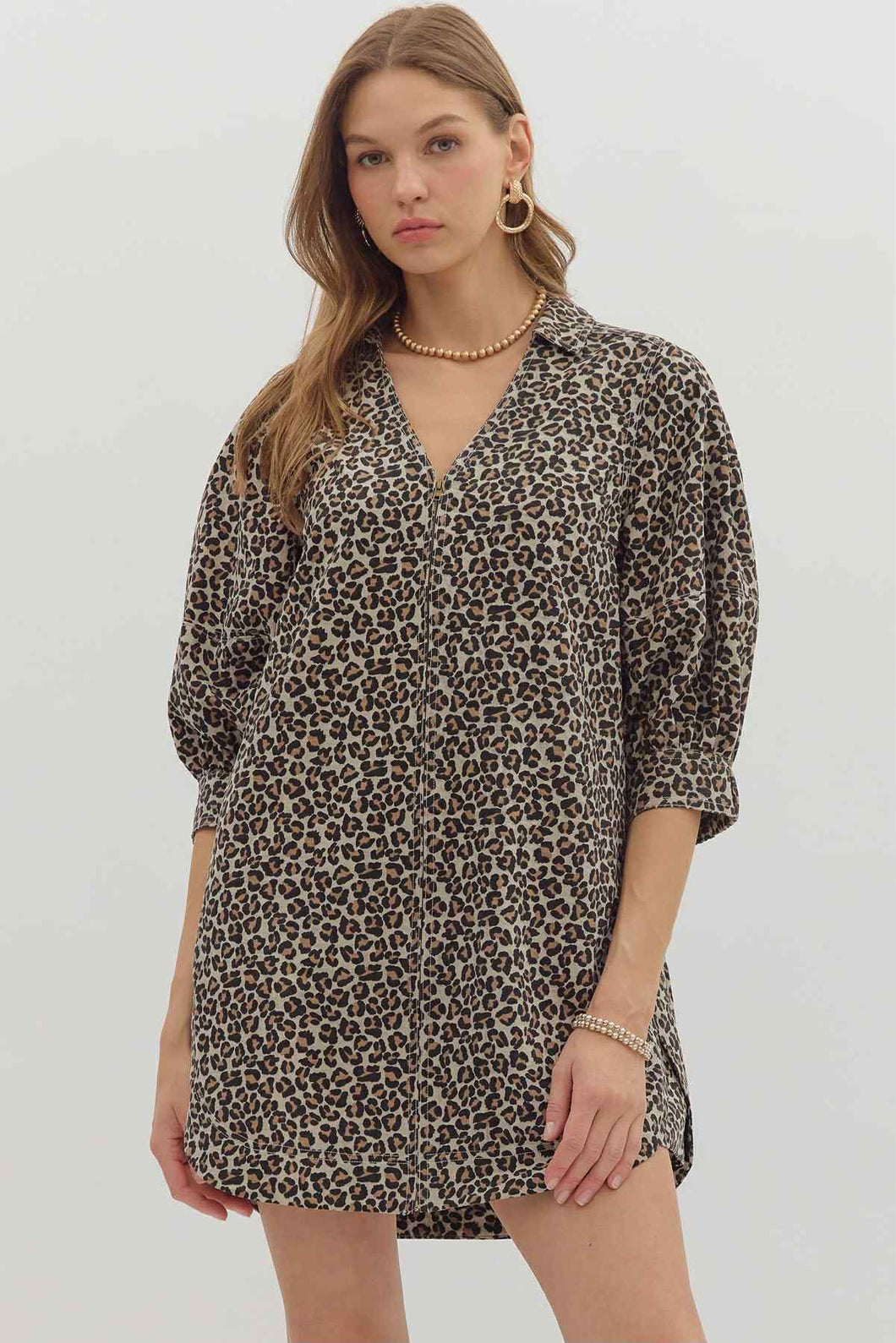 Leopard Print Shift Dress