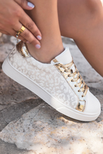 Load image into Gallery viewer, Leopard Print Glitter Patch PU Leather Shoes  | US6-10