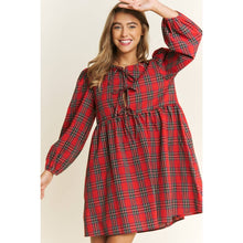 Load image into Gallery viewer, Red Plaid Bow Dress