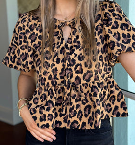 Leopard Bow Top