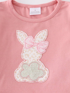 Dusty Pink Rabbit Ruffle Pants Set
