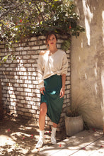 Load image into Gallery viewer, Navy Satin Maxi Skirt