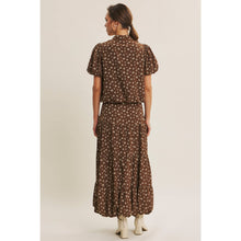 Load image into Gallery viewer, Brown Floral Bubble Midi Skirt