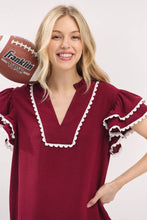 Load image into Gallery viewer, Game day Ruffle Sleeve Scallop Trim Top