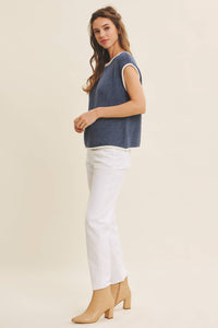 Navy Contrast Sweater Vest