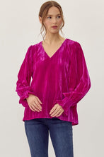 Load image into Gallery viewer, Hot Pink Velvet Top