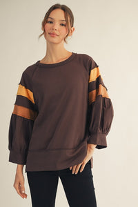 Chocolate Brown Retro Top