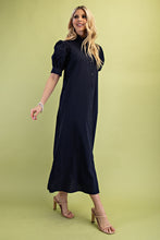 Load image into Gallery viewer, Navy Button Down Midi Dress