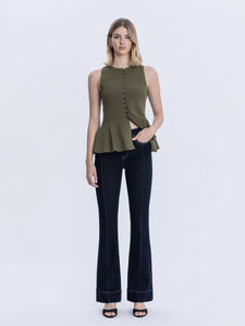 VERVET HIGH RISE PINTUCK TROUSER  BOOTCUT JEANS