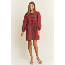 Load image into Gallery viewer, Red Plaid Bow Dress