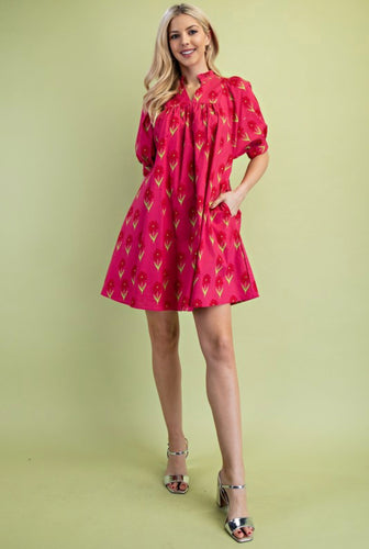 Fuchsia Floral Dress