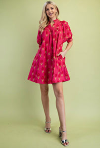 Fuchsia Floral Dress