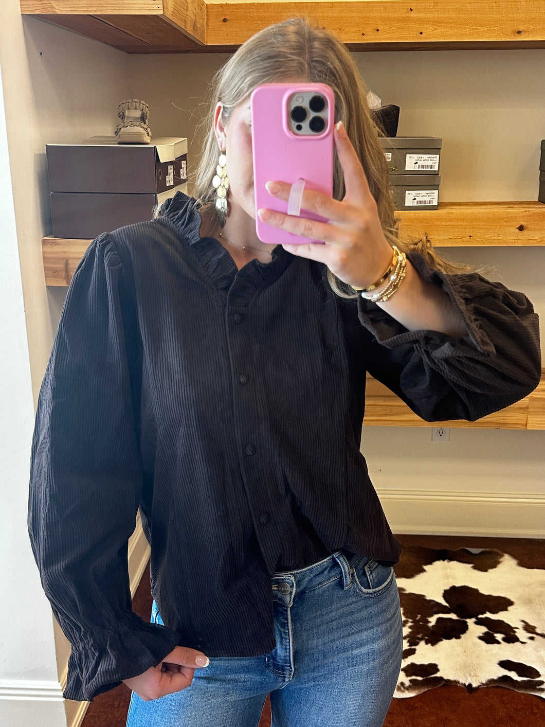 Brown Corduroy Top