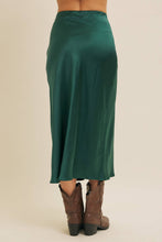 Load image into Gallery viewer, Navy Satin Maxi Skirt