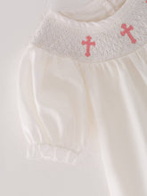 Load image into Gallery viewer, White Smocked Embroidered Dress
