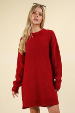 Load image into Gallery viewer, Chunky Round Neck Oversized Sweater Mini Dress