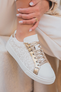 Leopard Print Glitter Patch PU Leather Shoes  | US6-10