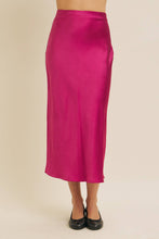 Load image into Gallery viewer, Navy Satin Maxi Skirt