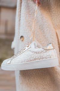 Leopard Print Glitter Patch PU Leather Shoes  | US6-10