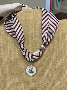 Mississippi State Bulldog Scarf Necklace