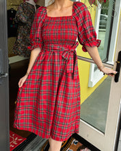 Load image into Gallery viewer, Red Plaid Midi Dress