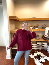 Load image into Gallery viewer, Hacci Knit Pocket Pullover in Maroon