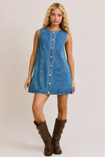 Load image into Gallery viewer, BUTTON DOWN DENIM MINI DRESS