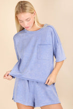 Load image into Gallery viewer, Blue Mineral Washed Shorts Set