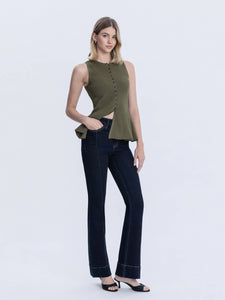 VERVET HIGH RISE PINTUCK TROUSER  BOOTCUT JEANS