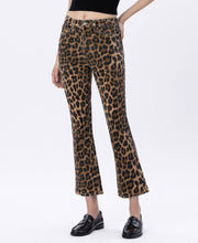Load image into Gallery viewer, LOVERVET HIGH RISE LEOPARD KICK FLARE JEANS