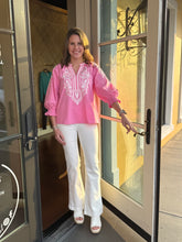 Load image into Gallery viewer, Pink Embroidered Blouse
