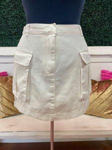 White Cargo Skirt