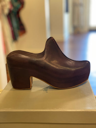 Antelope Leather Platform Clogs