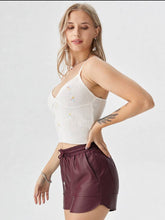 Load image into Gallery viewer, Maroon Faux Leather Shorts