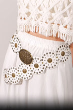 Load image into Gallery viewer, White Metallic Western Disc Belt