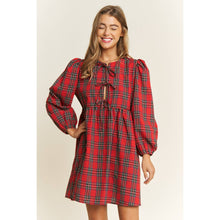 Load image into Gallery viewer, Red Plaid Bow Dress