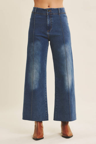 Wide Leg Pintuck Jeans